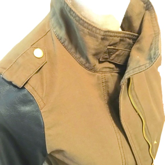 H & M  military/Utility Jacket,  khaki /Tan /Black - Picture 6 of 8